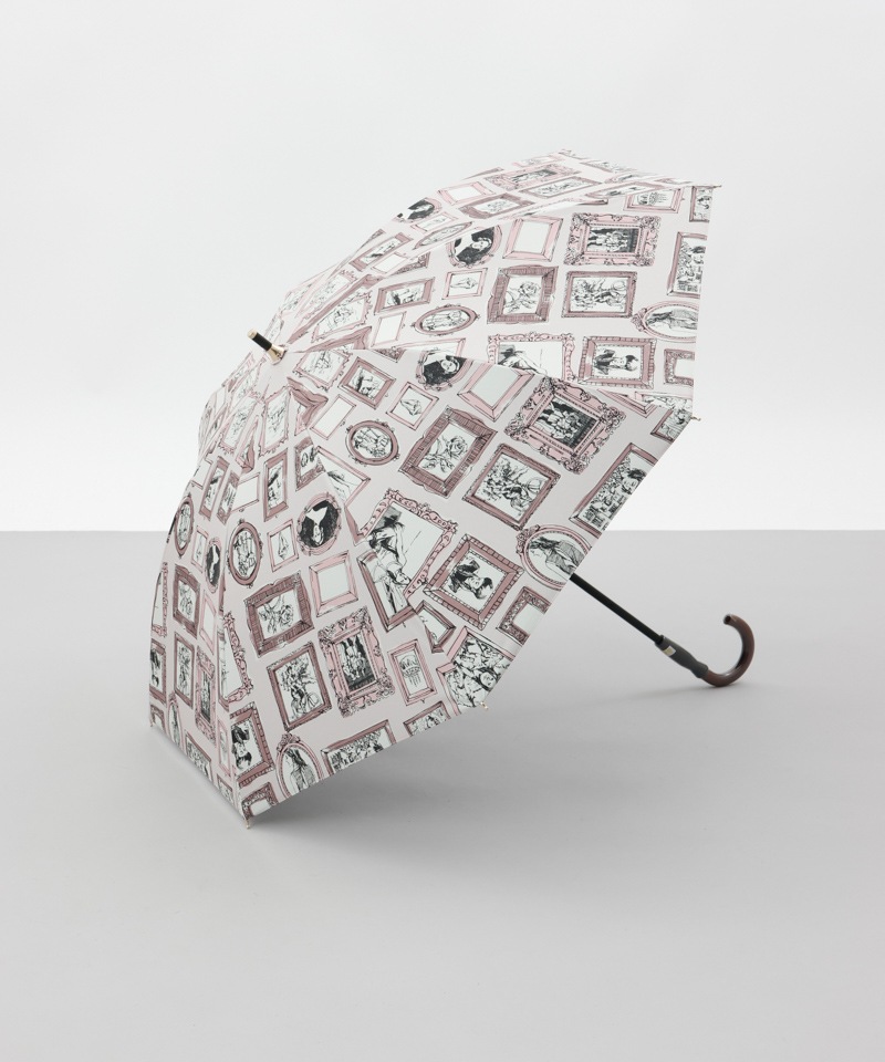 【 Beaurance （ビューランス）】サマーシールド　プリント額縁柄　晴雨兼用傘（長傘）