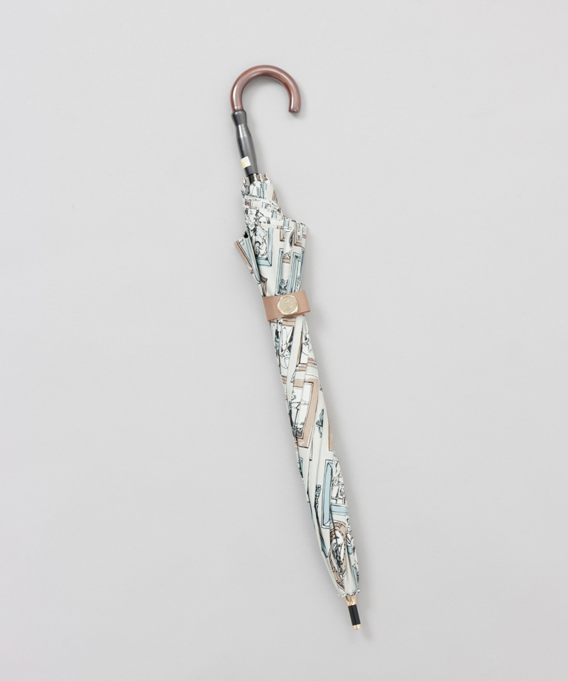 【 Beaurance （ビューランス）】サマーシールド　プリント額縁柄　晴雨兼用傘（長傘）