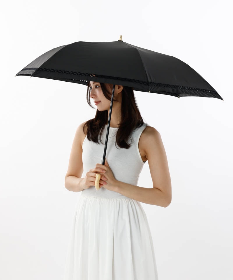 【 Beaurance （ビューランス）】トーションレース晴雨兼用パラソル(折りたたみ傘)