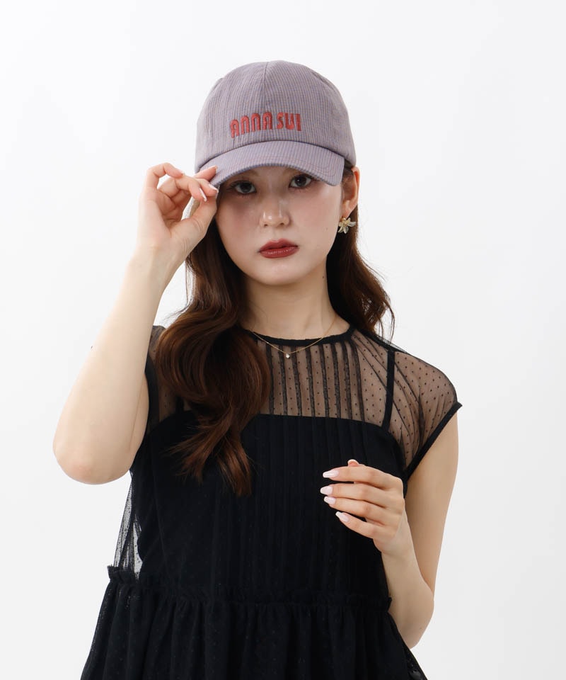 【 ANNA SUI（アナ スイ）】ネコ耳ロゴ刺しゅうキャップ