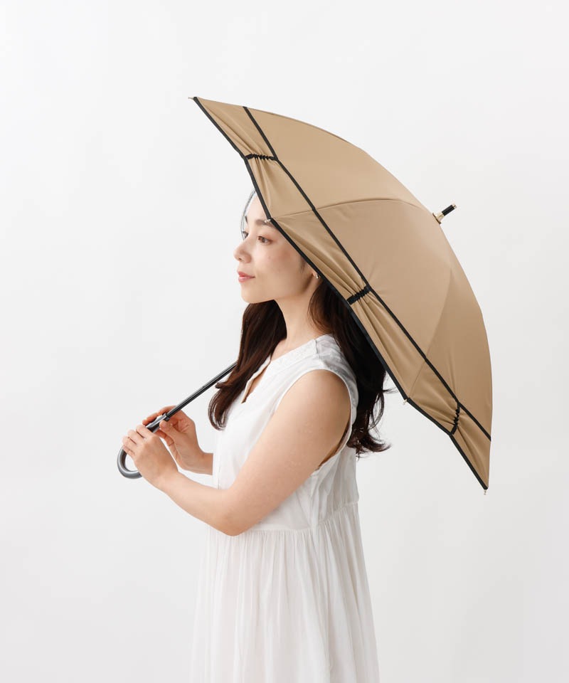 【 Beaurance （ビューランス）】サマーシールド　シャーリング加工晴雨兼用パラソル（長傘）