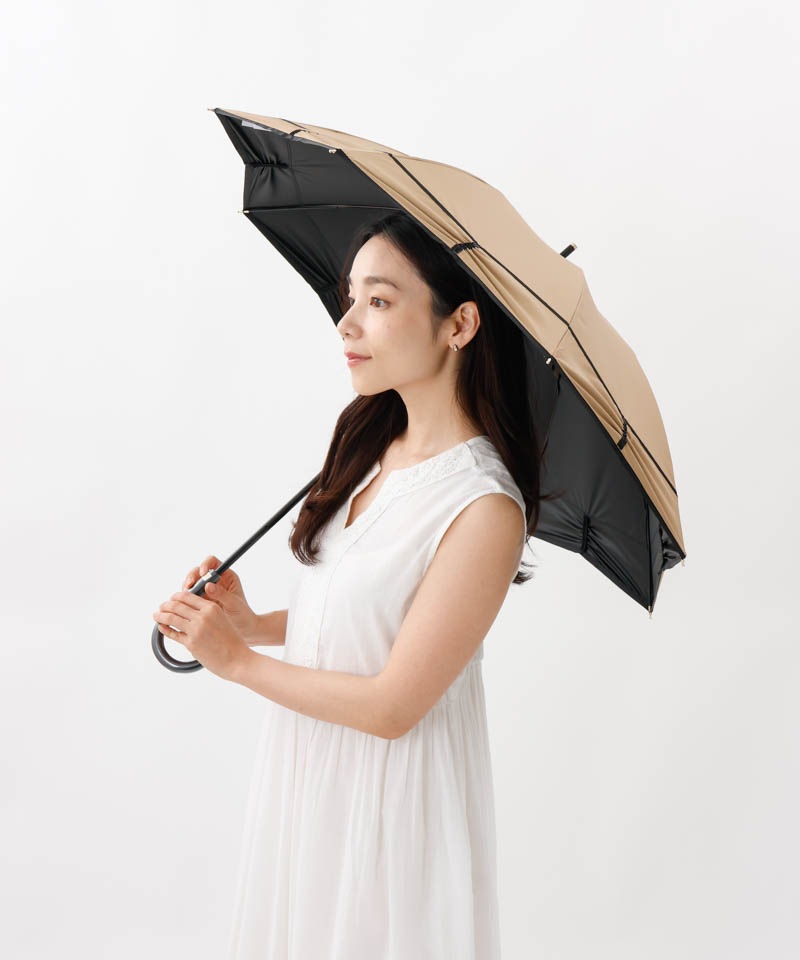【 Beaurance （ビューランス）】サマーシールド　シャーリング加工晴雨兼用パラソル（長傘）