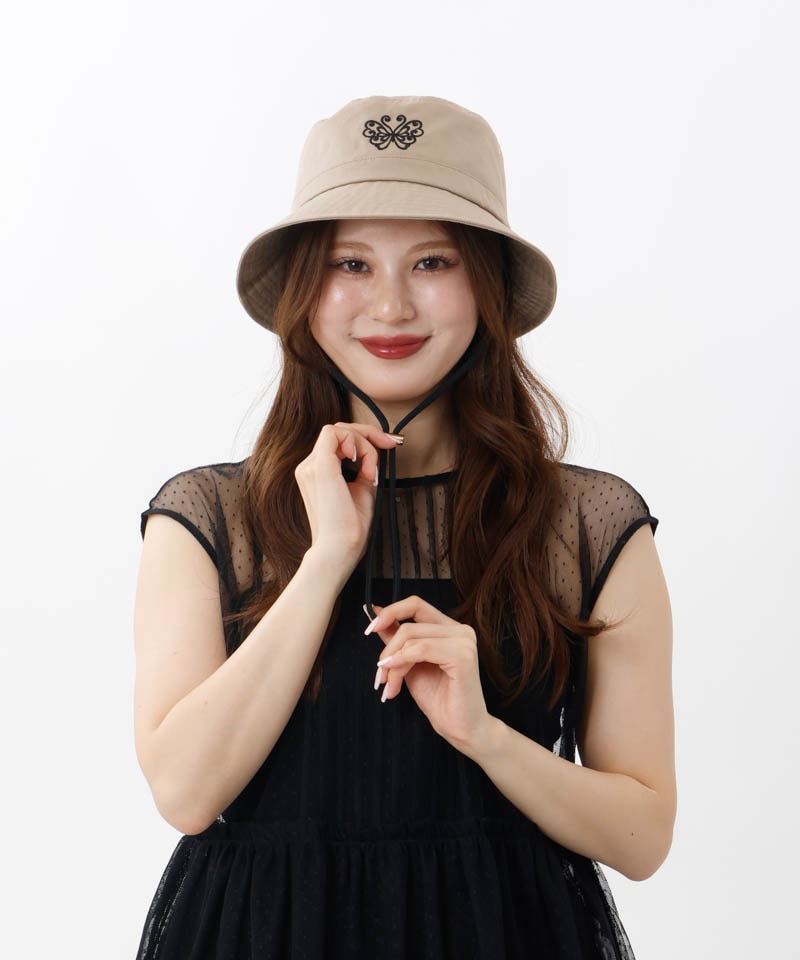 【 ANNA SUI（アナ スイ）】バタフライ刺しゅうバケットハット