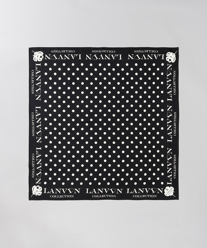 【 LANVIN COLLECTION（ランバン コレクション） 】シルクプリントレギュラースカーフ