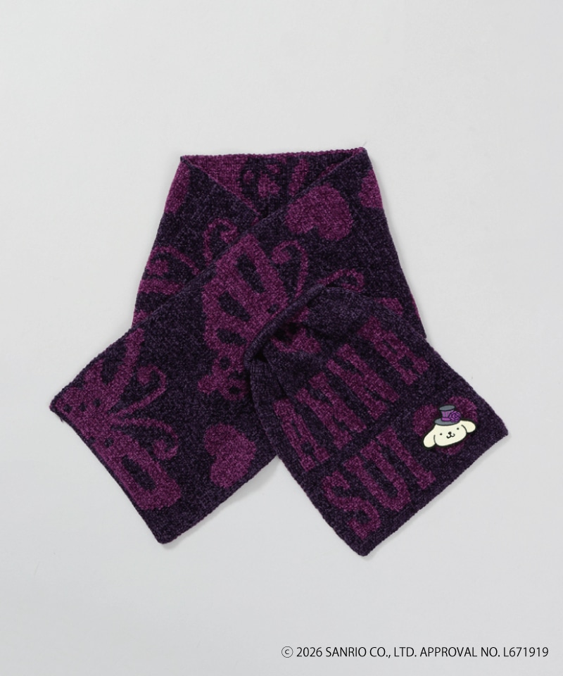 【 ANNA SUI（アナ スイ）】ANNA SUI x ポムポムプリン 刺しゅうブローチ付きモールマフラー