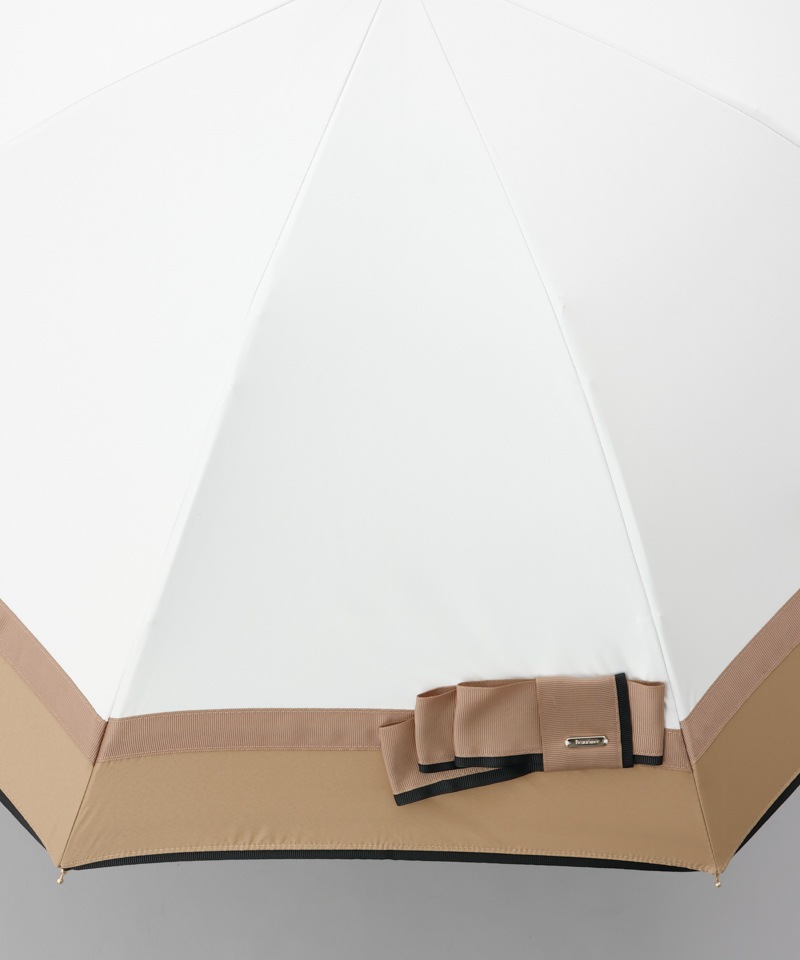 【 Beaurance （ビューランス）】サマーシールド　リボン切り継ぎ加工晴雨兼用パラソル（長傘）