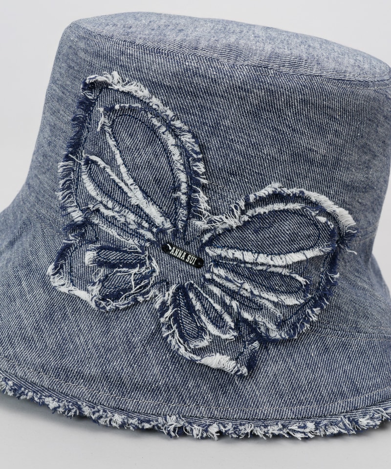 【 ANNA SUI（アナ スイ）】デニムバタフライクロッシェハット