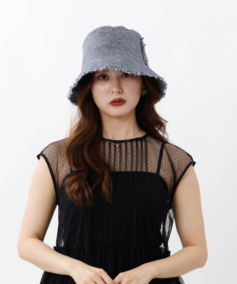 【 ANNA SUI（アナ スイ）】デニムバタフライクロッシェハット