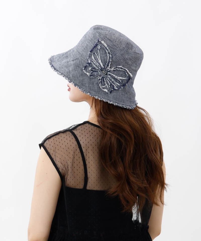 【 ANNA SUI（アナ スイ）】デニムバタフライクロッシェハット