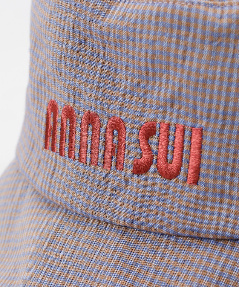 【 ANNA SUI（アナ スイ）】ネコ耳ロゴ刺しゅうバケットハット