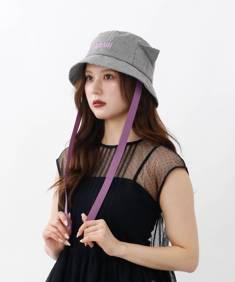 【 ANNA SUI（アナ スイ）】ネコ耳ロゴ刺しゅうバケットハット