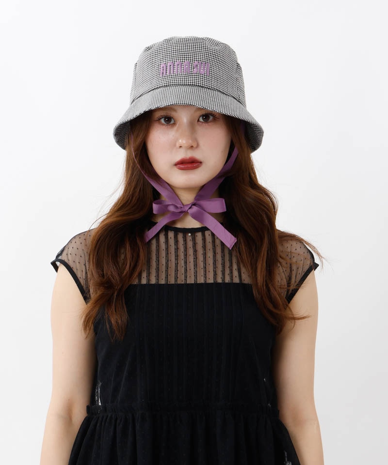 【 ANNA SUI（アナ スイ）】ネコ耳ロゴ刺しゅうバケットハット