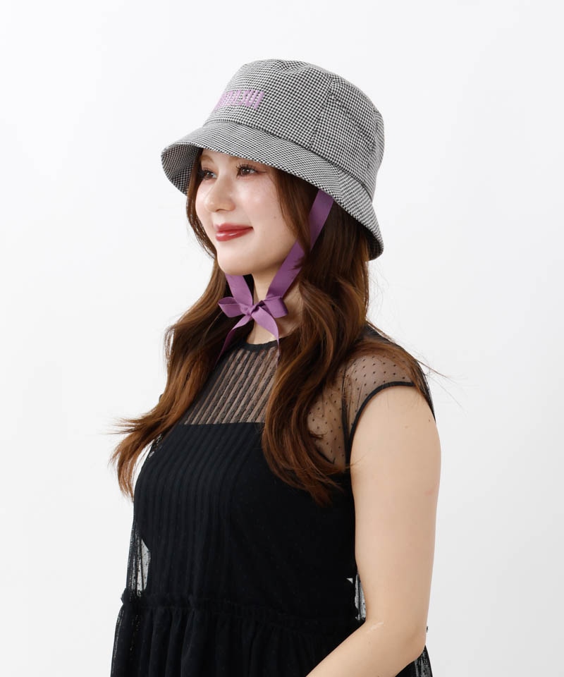 【 ANNA SUI（アナ スイ）】ネコ耳ロゴ刺しゅうバケットハット