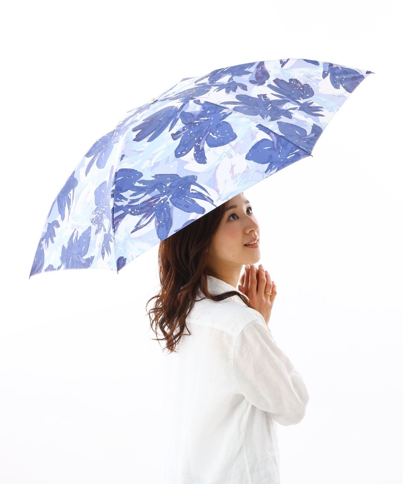 【 JILL STUART（ジル スチュアート）】ビッグフラワープリント 雨傘（折りたたみ）