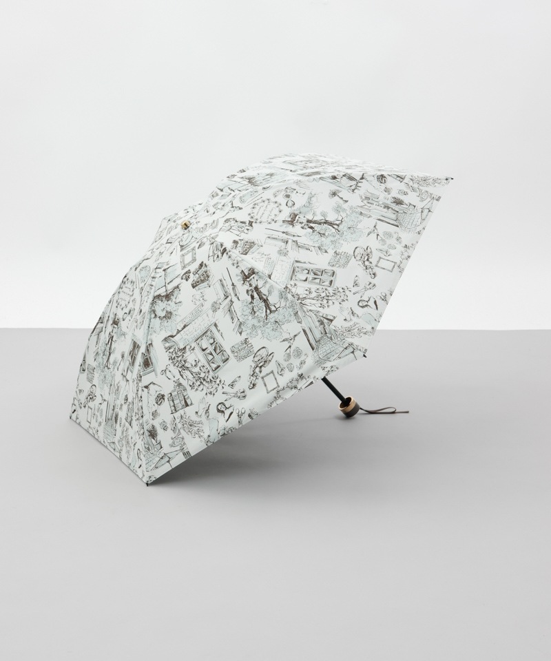 【 Beaurance （ビューランス）】サマーシールド　プリント夢が棲む場所　晴雨兼用傘（折りたたみ）