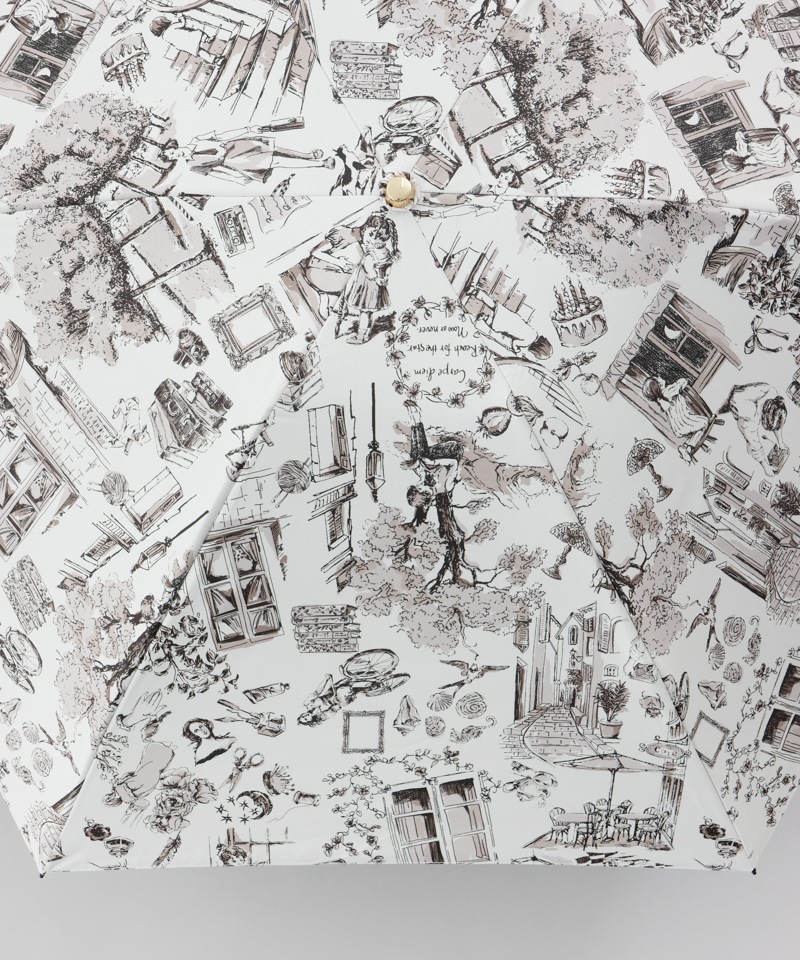 【 Beaurance （ビューランス）】サマーシールド　プリント夢が棲む場所　晴雨兼用傘（折りたたみ）