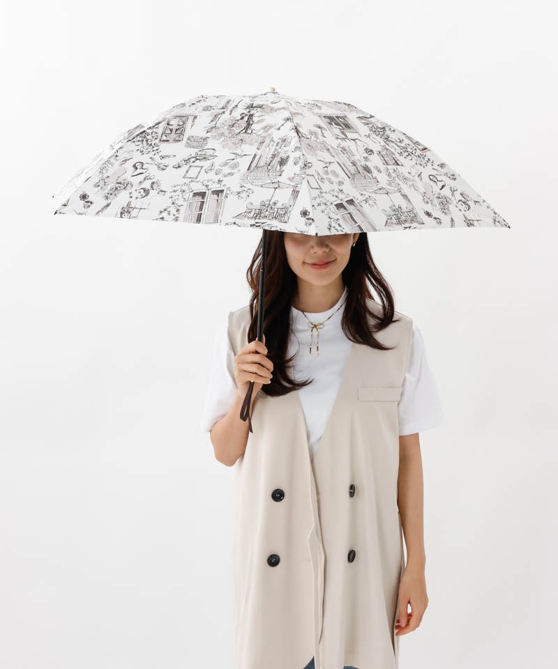 【 Beaurance （ビューランス）】サマーシールド　プリント夢が棲む場所　晴雨兼用傘（折りたたみ）