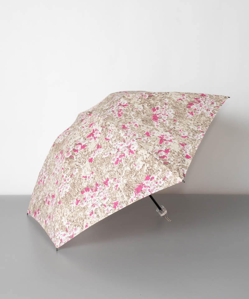 【 JILL STUART（ジル スチュアート）】アブストラクトフラワー柄 雨傘（クイックオープン・折りたたみ）