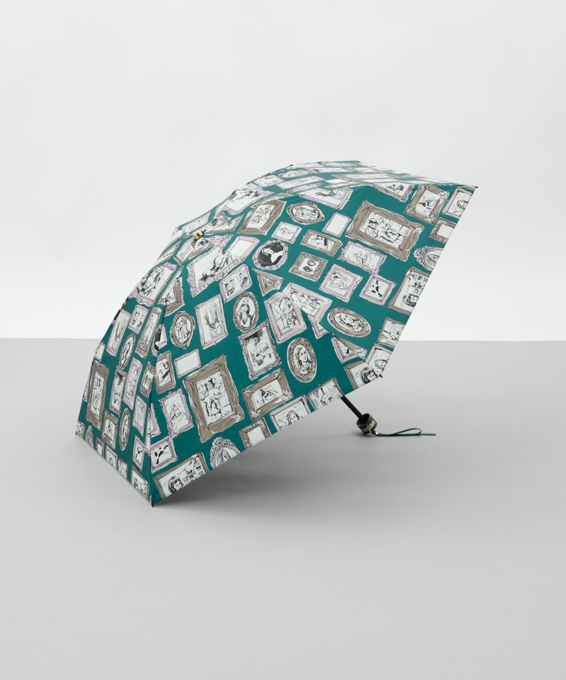 【 Beaurance （ビューランス）】サマーシールド　プリント額縁柄晴雨兼用傘（折りたたみ）