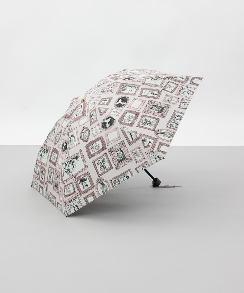 【 Beaurance （ビューランス）】サマーシールド　プリント額縁柄晴雨兼用傘（折りたたみ）