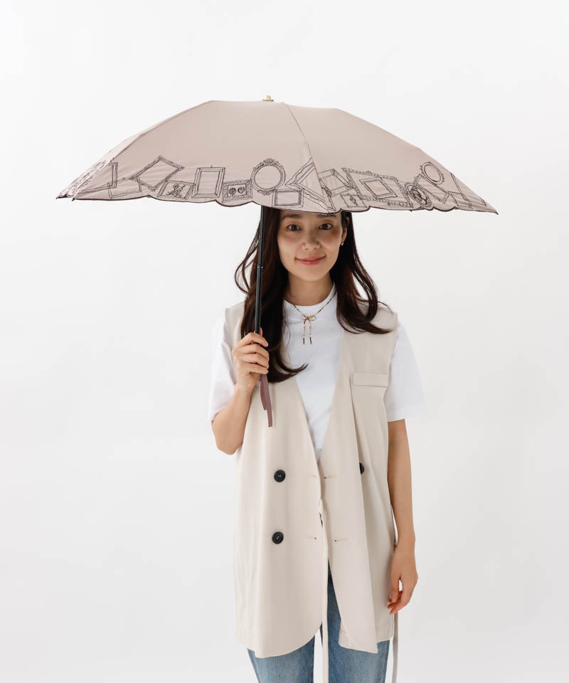 Beaurance （ビューランス）】サマーシールド 額縁刺しゅう晴雨兼用