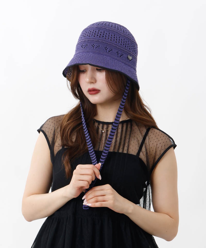 【 ANNA SUI（アナ スイ）】ハートジャカードボンネットハット