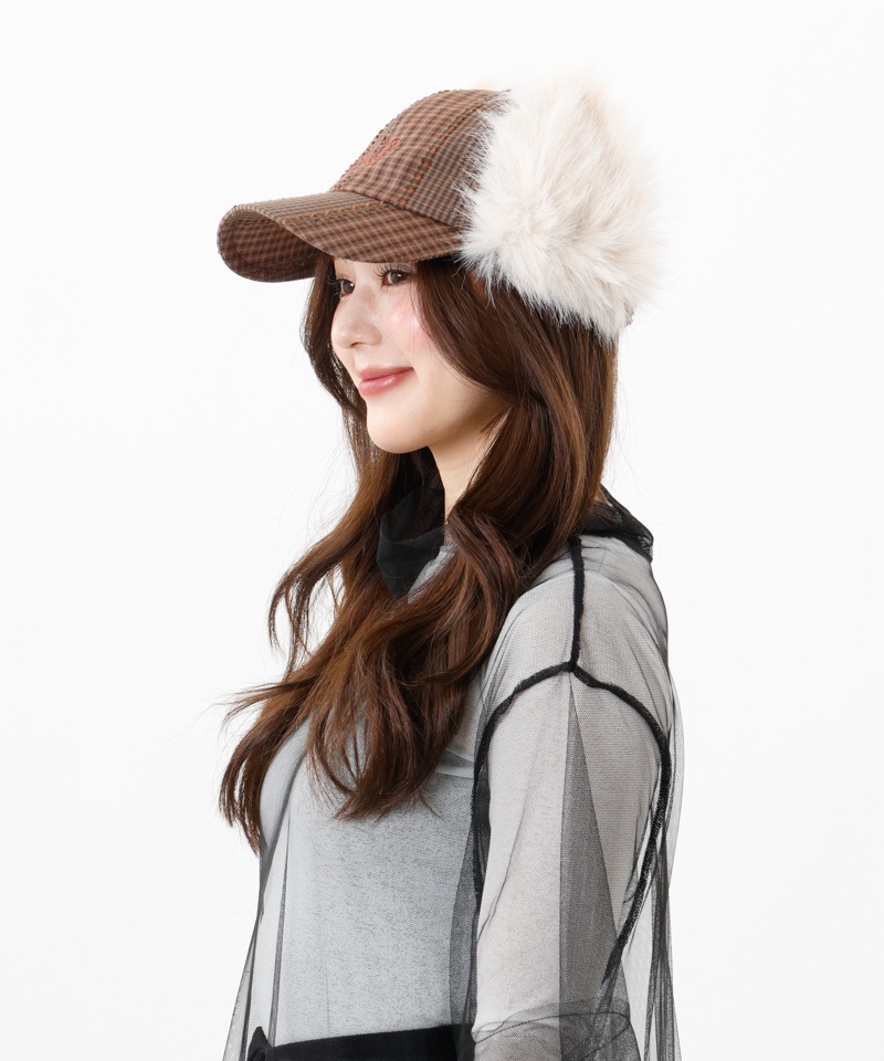【 ANNA SUI（アナ スイ）】チェックフライトキャップ