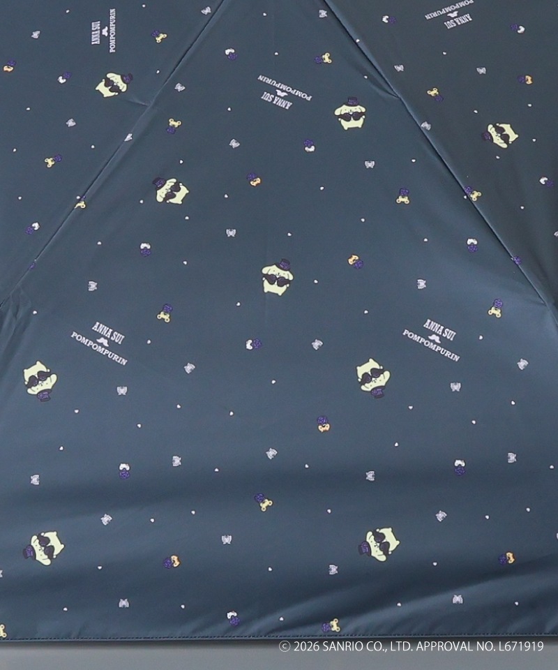 【 ANNA SUI（アナ スイ）】ANNA SUI x ポムポムプリン 晴雨兼用折りたたみ傘 (ポムポムプリンとお友だち)