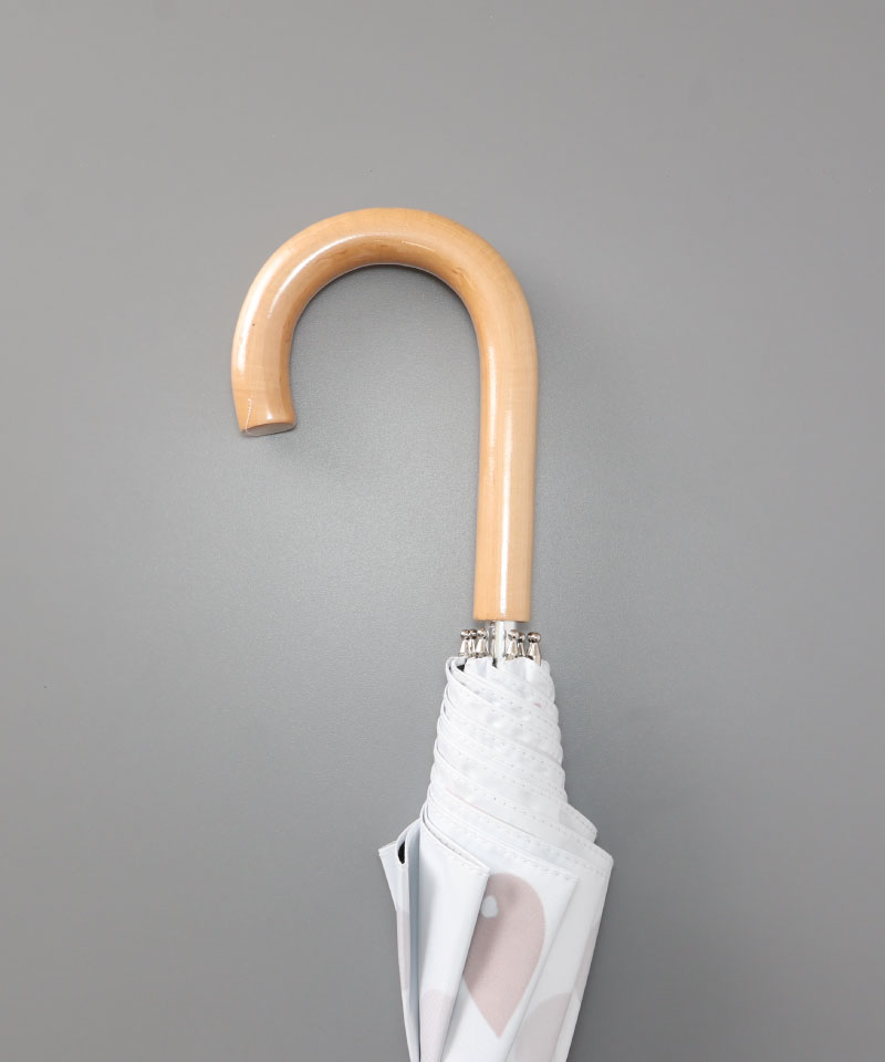 【 クリエイターズ マーケット 】 大江 由佳　coco  -white × mocha sun&rain umbrella-（晴雨兼用傘）受注生産品