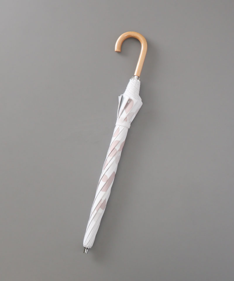 【 クリエイターズ マーケット 】 大江 由佳　coco  -white × mocha sun&rain umbrella-（晴雨兼用傘）受注生産品