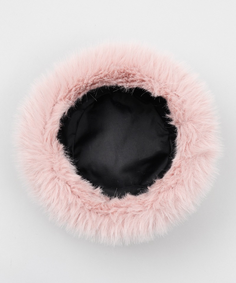 【 ANNA SUI（アナ スイ）】エコファーワッペン付きクロッシェハット