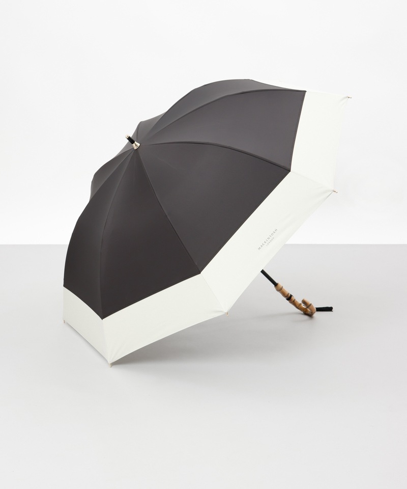 【MACKINTOSH LONDON（マッキントッシュ ロンドン）】天然風バイカラー切継ぎ晴雨兼用パラソル（長傘）