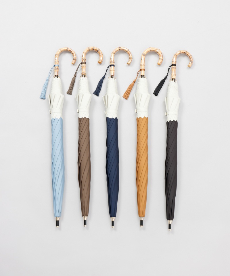 【MACKINTOSH LONDON（マッキントッシュ ロンドン）】天然風バイカラー切継ぎ晴雨兼用パラソル（長傘）