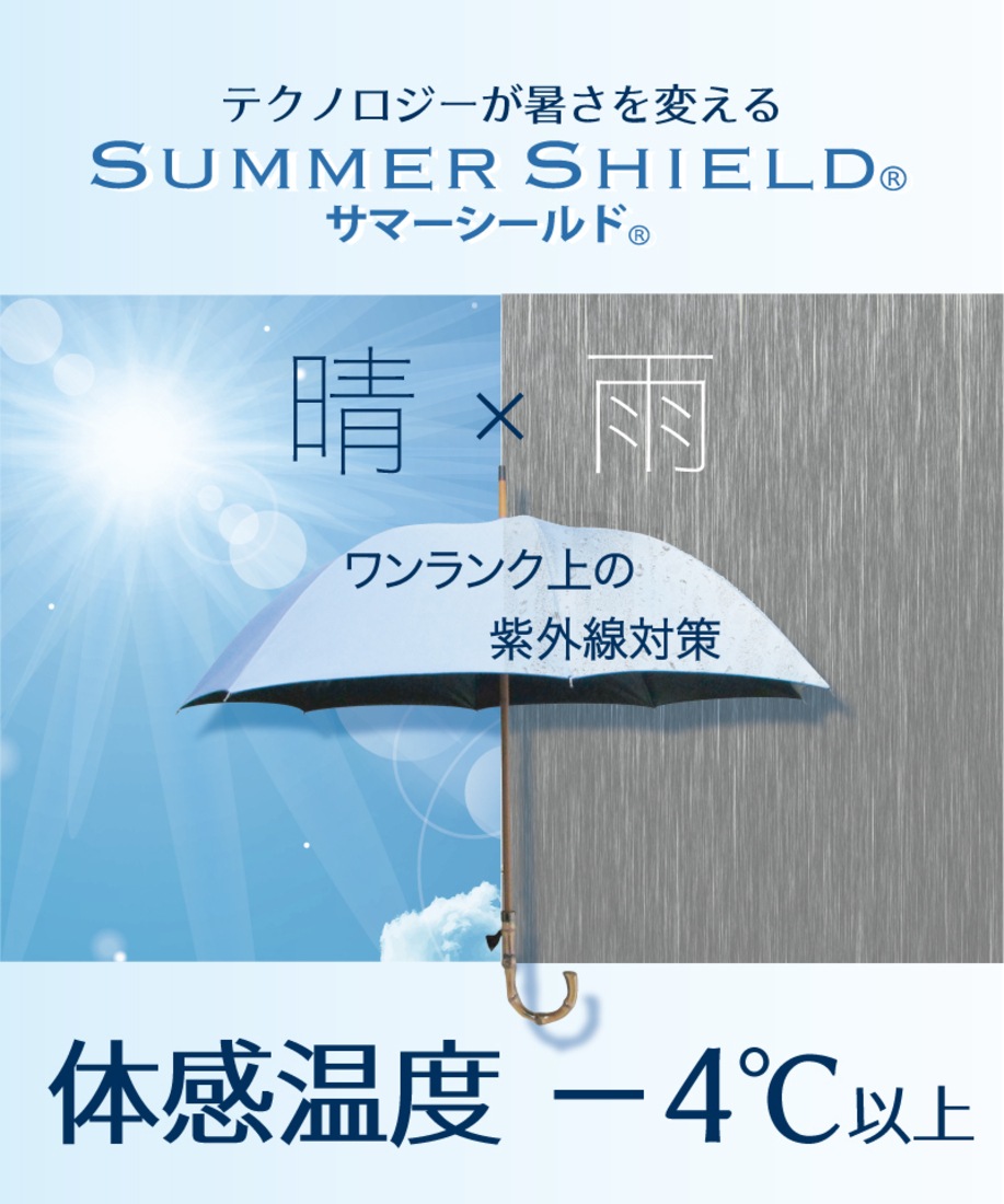【WEB限定】 サマーシールド　グログラン晴雨兼用傘（折りたたみ・トップフラット）