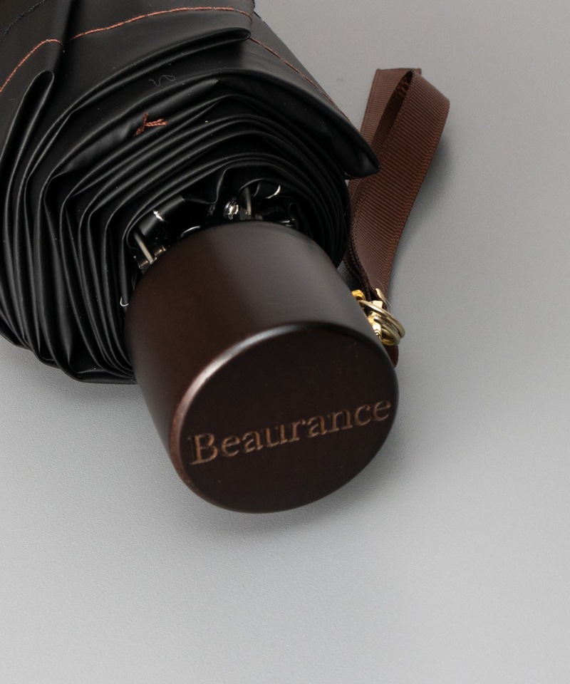 【 Beaurance （ビューランス）】サマーシールド　切り継ぎパールリボン晴雨兼用パラソル（折りたたみ）