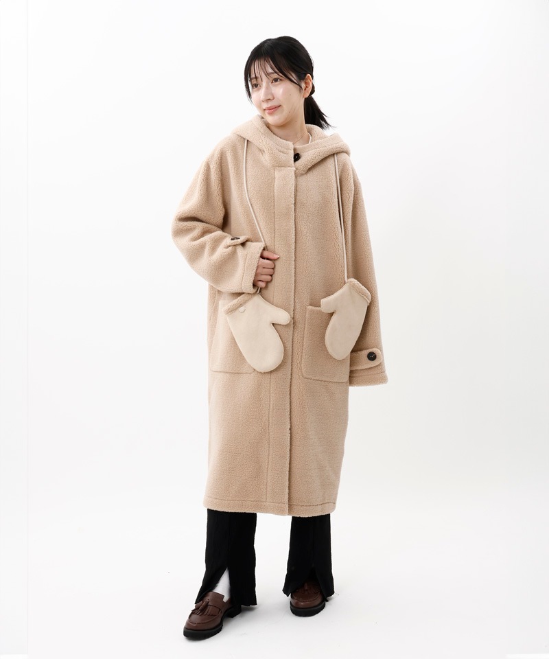 otona MUSE 12月号web掲載【 Beaurance （ビューランス）】フード・ミトン付き エコファーボアロングコート