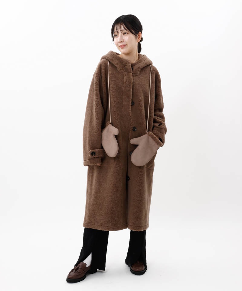 otona MUSE 12月号web掲載【 Beaurance （ビューランス）】フード・ミトン付き エコファーボアロングコート