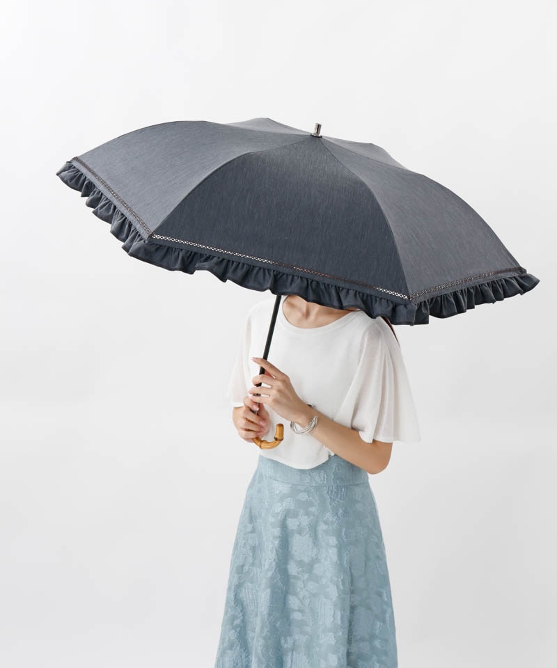 JILL STUART(ジル スチュアート)】パイピングフリル晴雨兼用パラソル JILL STUART(ジル スチュアート)】パイピングフリル晴雨兼用パラソル