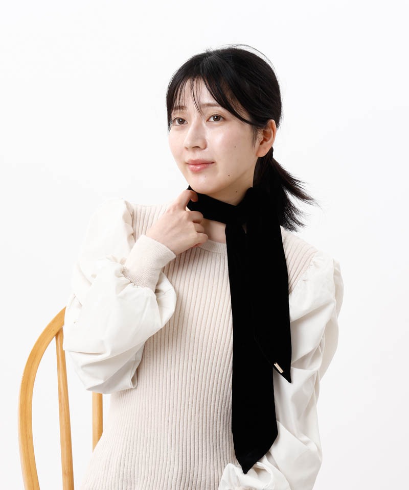 【 Beaurance （ビューランス）】シュシュ付きベルベットリボン