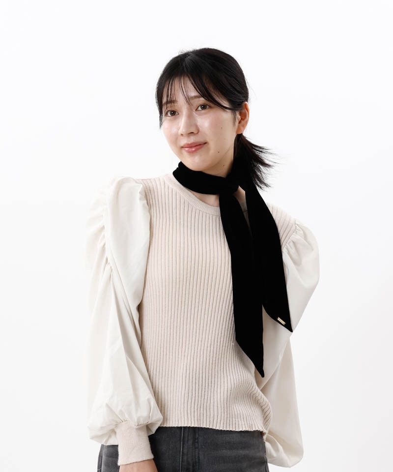 【 Beaurance （ビューランス）】シュシュ付きベルベットリボン