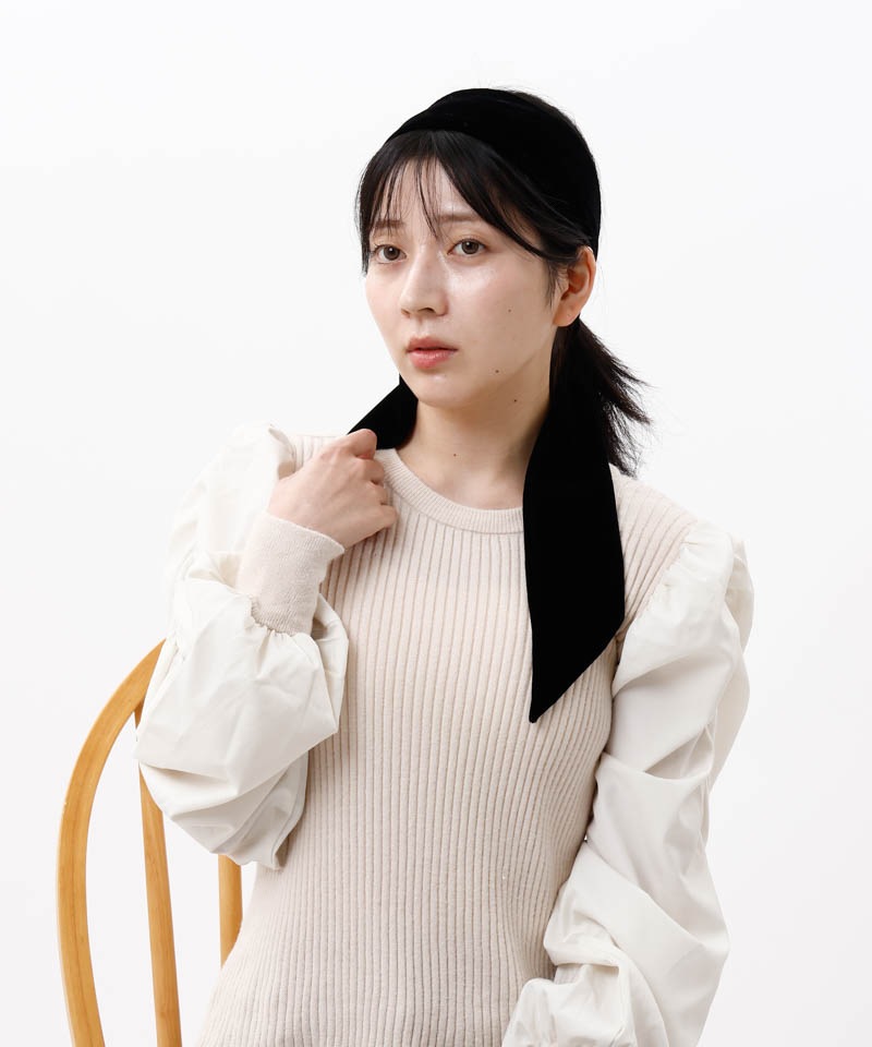 【 Beaurance （ビューランス）】シュシュ付きベルベットリボン