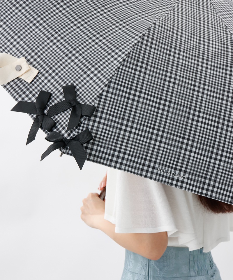 【 JILL STUART（ジル スチュアート）】・WEB限定・　リボン付き晴雨兼用パラソル(折りたたみ)