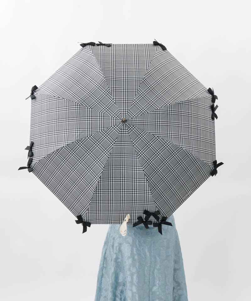 【 JILL STUART（ジル スチュアート）】・WEB限定・　リボン付き晴雨兼用パラソル(折りたたみ)