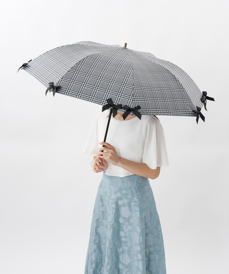 【 JILL STUART（ジル スチュアート）】・WEB限定・　リボン付き晴雨兼用パラソル(折りたたみ)