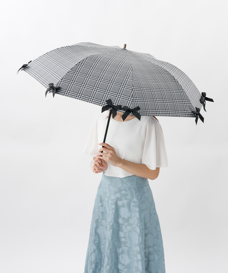 【 JILL STUART（ジル スチュアート）】・WEB限定・　リボン付き晴雨兼用パラソル(折りたたみ)
