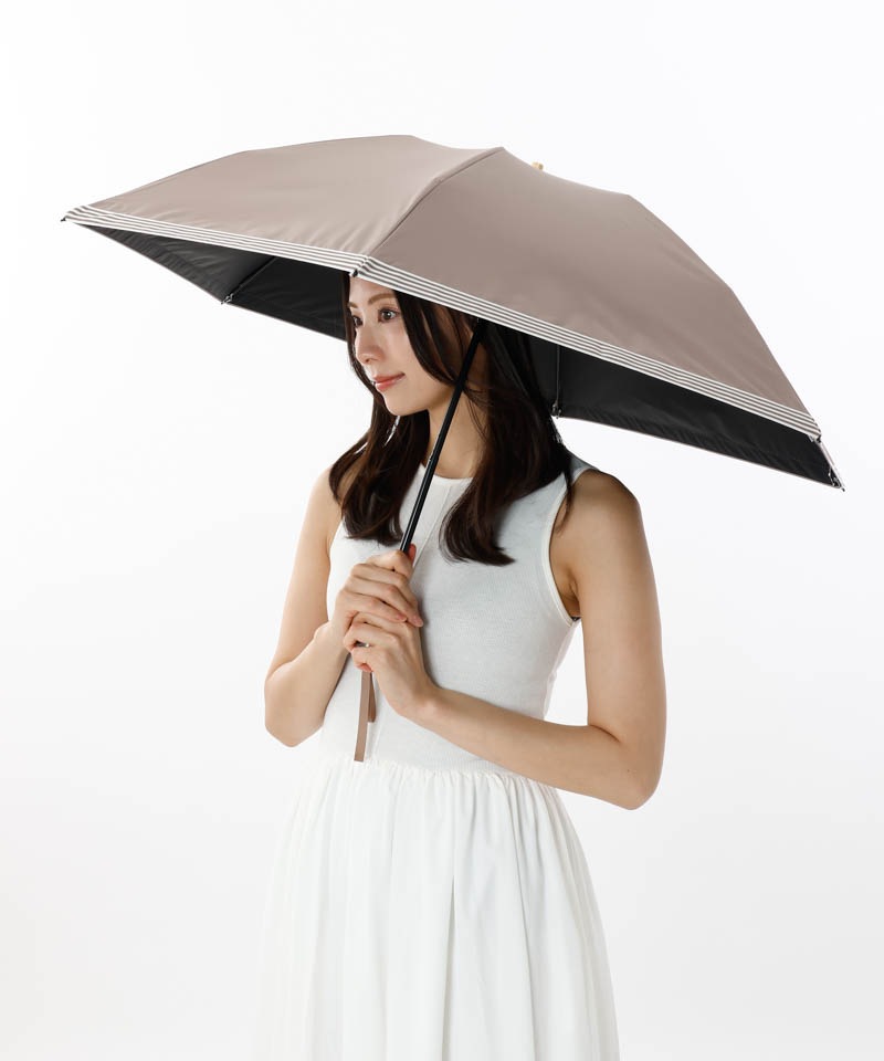 【 Beaurance （ビューランス）】サマーシールド　グログランリボン晴雨兼用傘（大寸・折りたたみ傘）