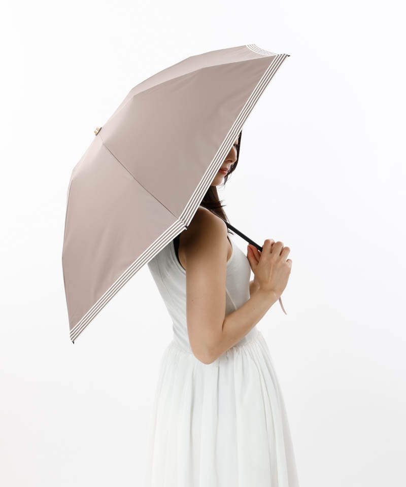 【 Beaurance （ビューランス）】サマーシールド　グログランリボン晴雨兼用傘（大寸・折りたたみ傘）