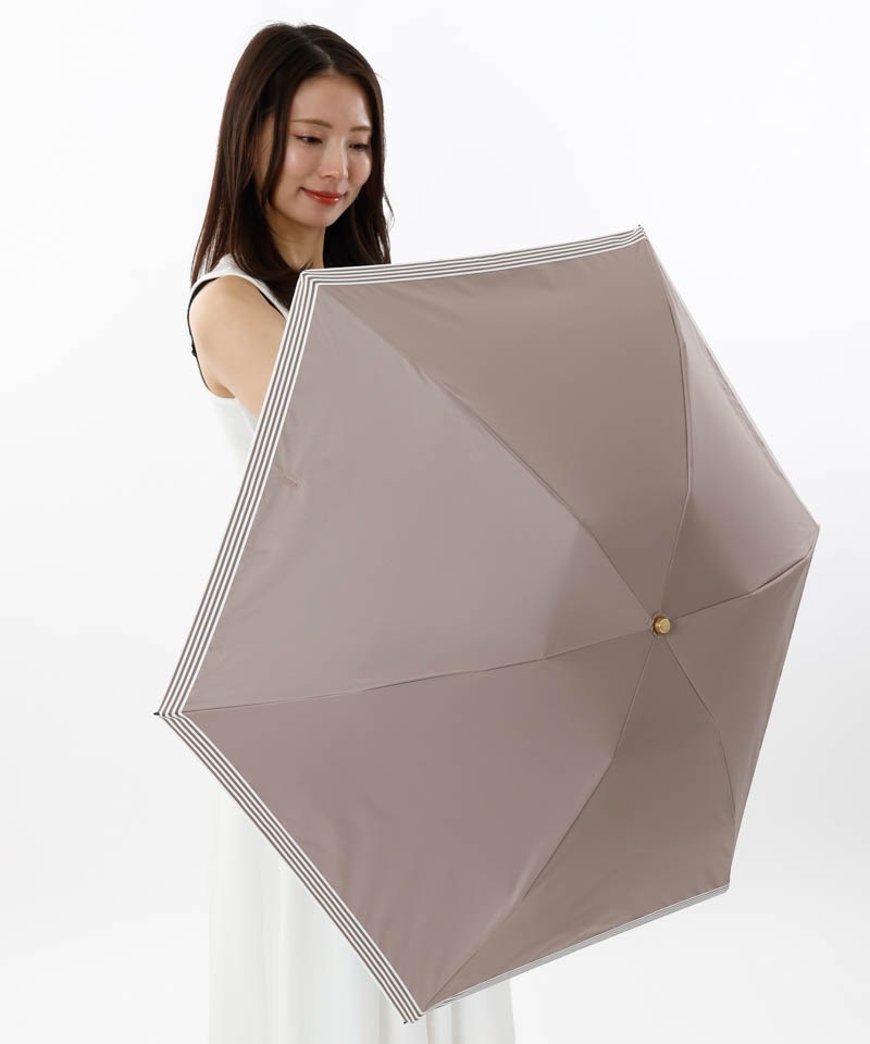 【 Beaurance （ビューランス）】サマーシールド　グログランリボン晴雨兼用傘（大寸・折りたたみ傘）