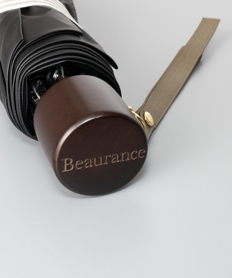 【 Beaurance （ビューランス）】サマーシールド　グログランリボン晴雨兼用傘（大寸・折りたたみ傘）