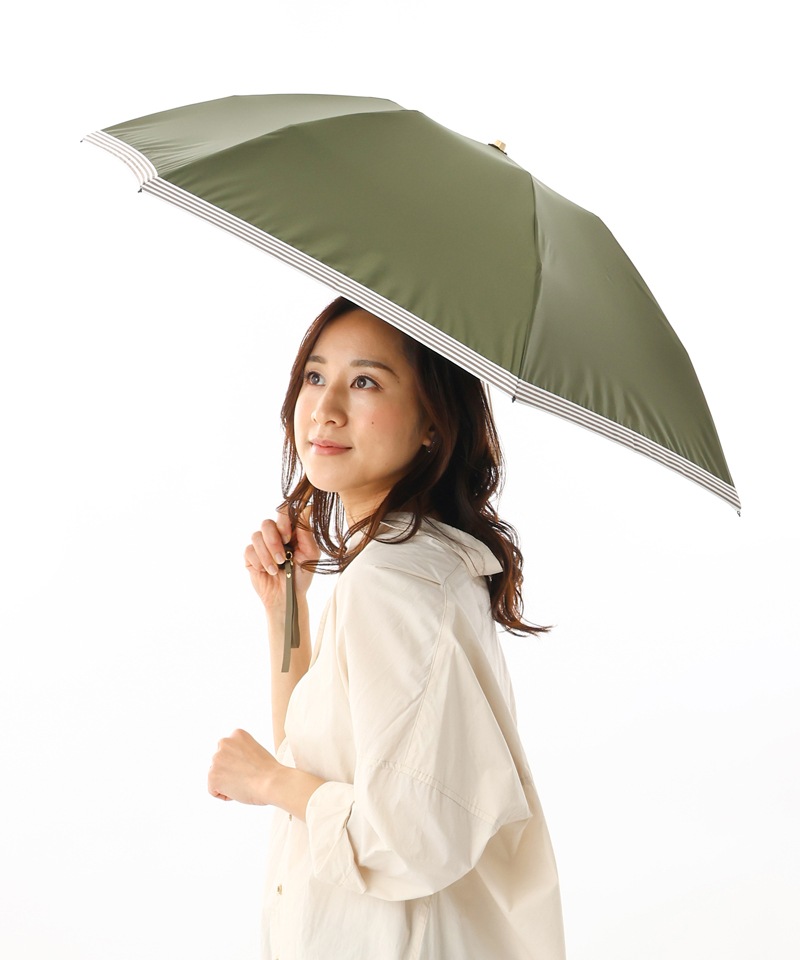 【 Beaurance （ビューランス）】サマーシールド　グログランリボン晴雨兼用傘（大寸・折りたたみ傘）